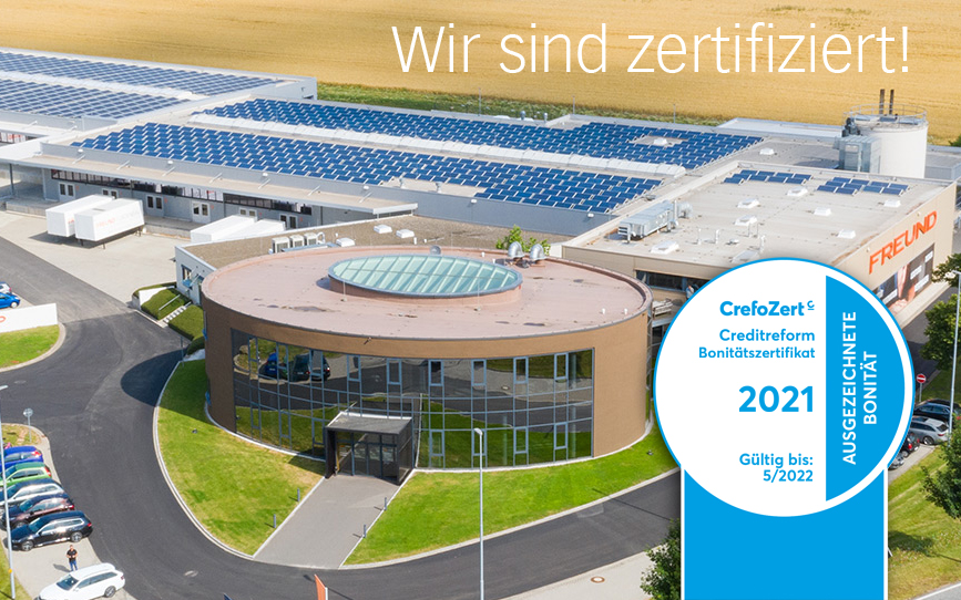 FREUND wird ausgezeichnete Bonität zertifiziert